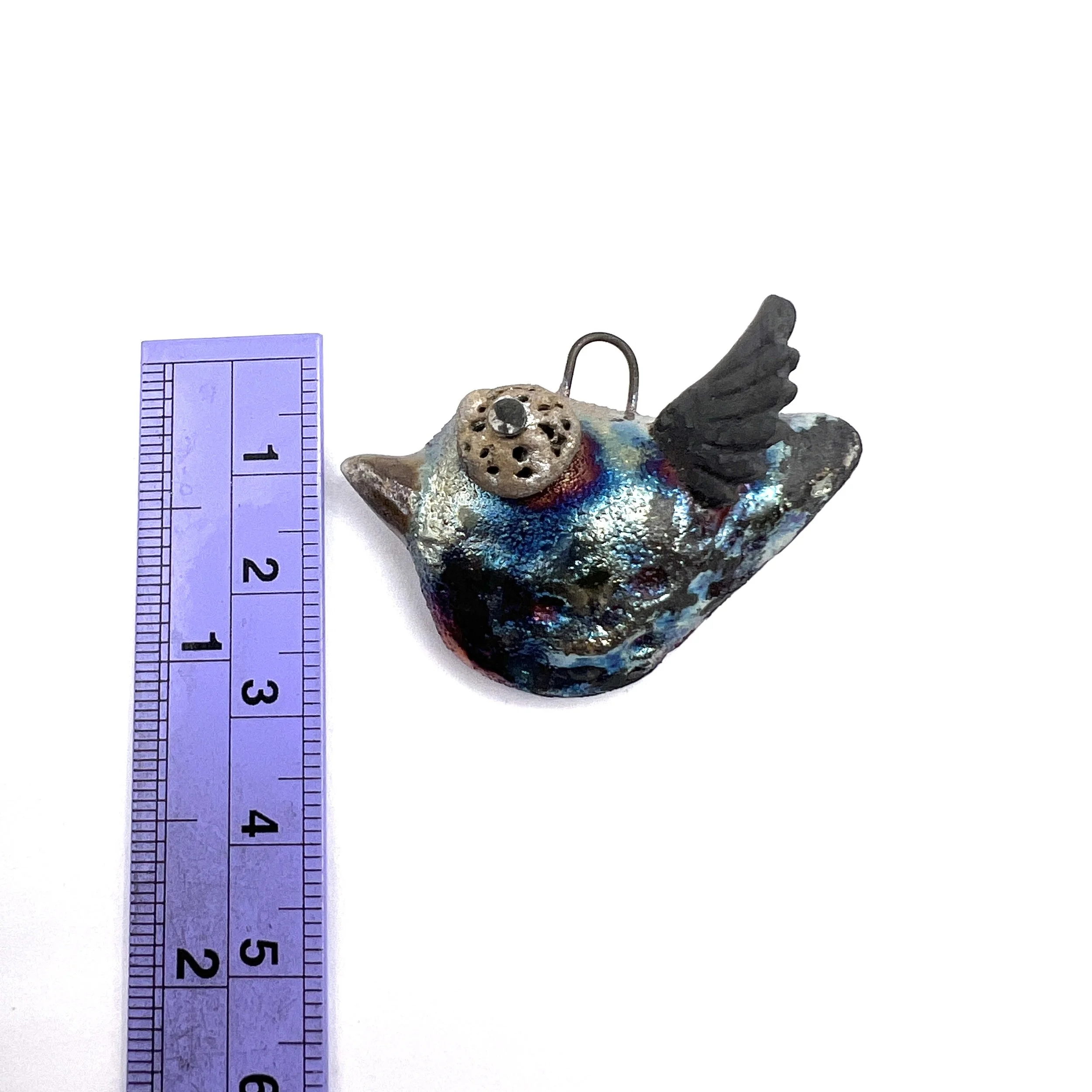Raku Fold Over Pendant Ceramic Jewelry Supply Handmade by
